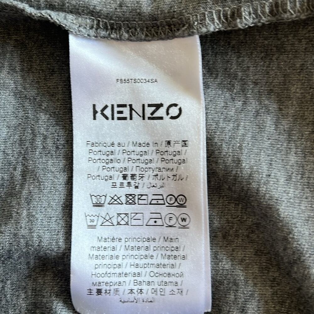 Kenzo Heather Gray men's T-shirt Size Medium plain with logo - Picture 4 of 4